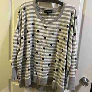 Grey and Cream Striped polka dot Sweater, Lane Bryant 26/28